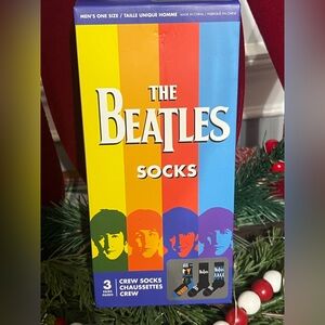The Beatles Vibrant Striped Boxed 3 Pairs Crew Socks